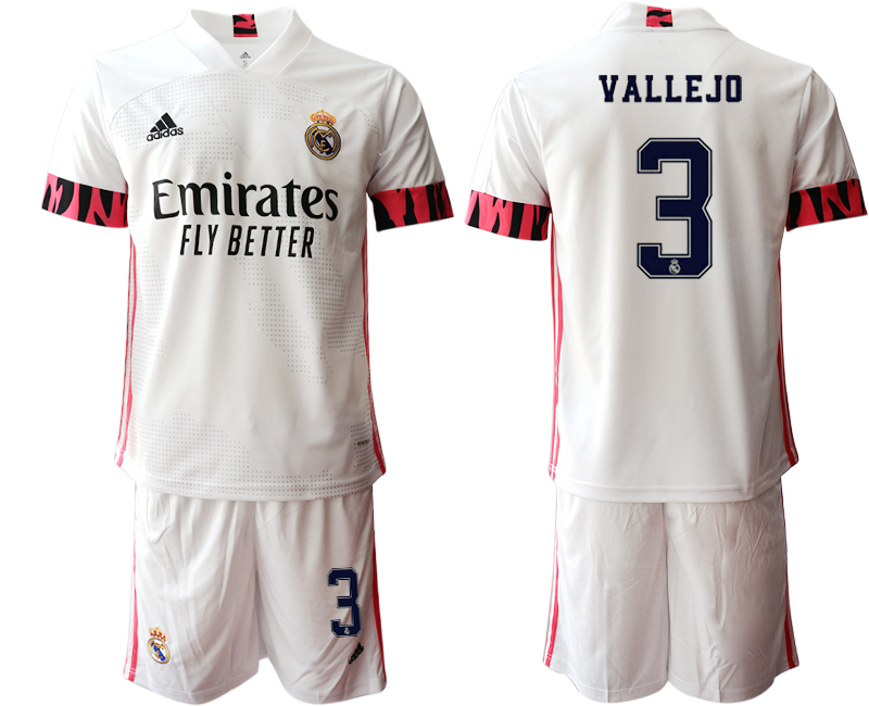 Men 2020-2021 club Real Madrid home #3 white Soccer Jerseys1->real madrid jersey->Soccer Club Jersey